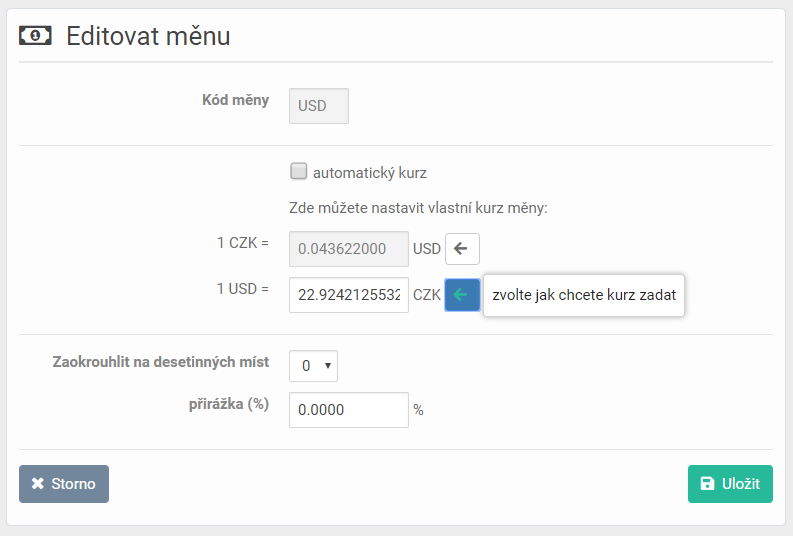 3 - editace měny