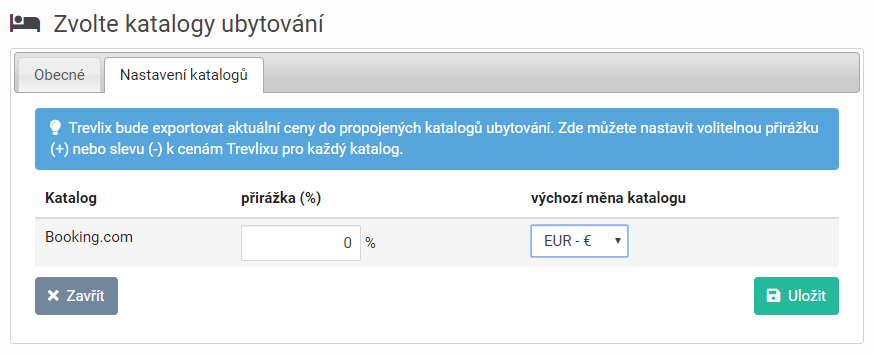 Nastavení cen katalogů