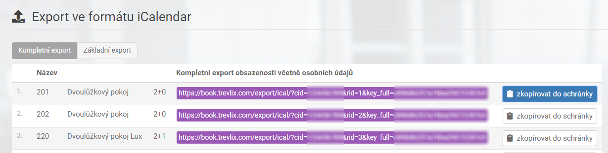 Export iCalendar Trevlix