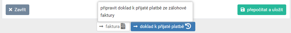 Daňový doklad k přijaté platbě ze Zálohové faktury