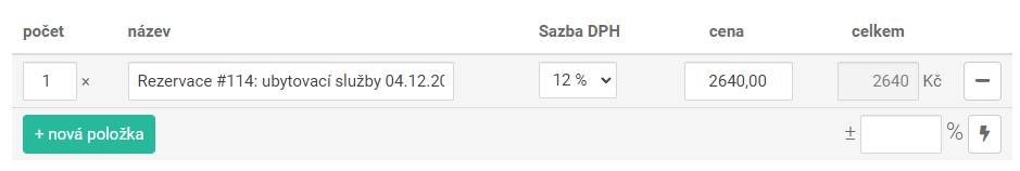 nová výchozí sazba dph za ubytovací služby