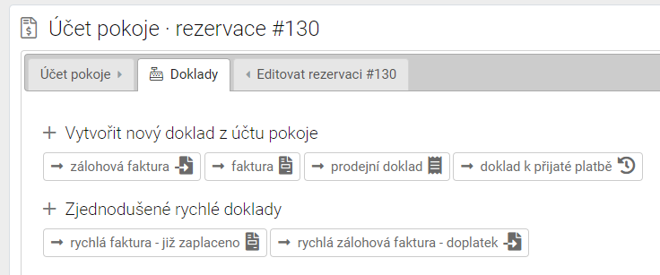 Zjednodušené rychlé doklady - záloha a doplatek