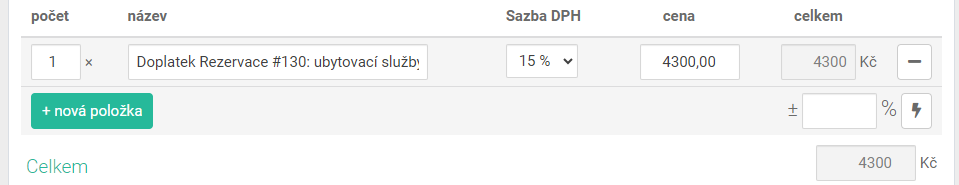 Rychlá proforma fakura na doplatek