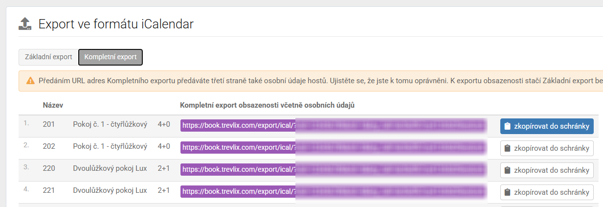 Trevlix - iCalendar - Export