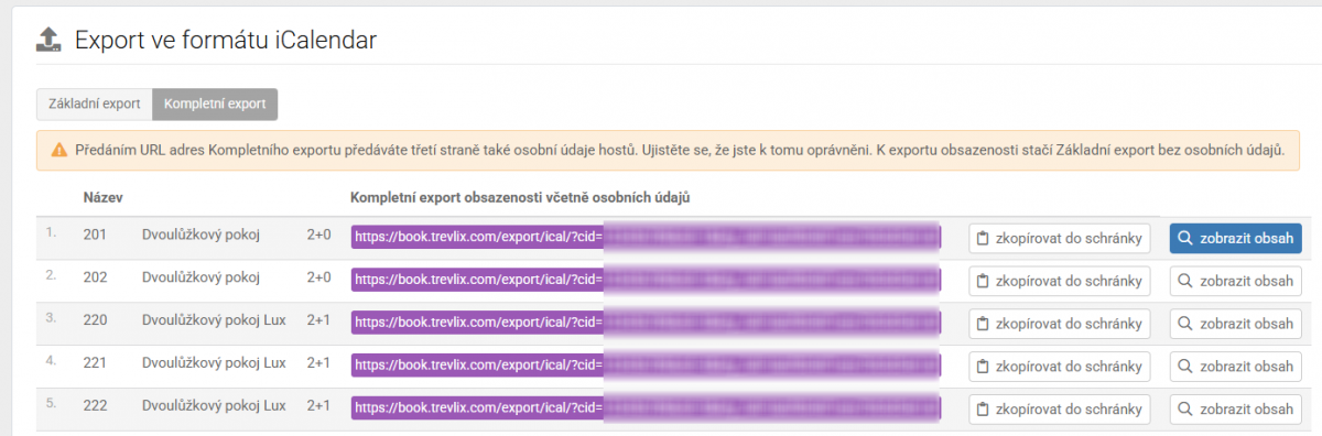 Trevlix - iCalendar - Export